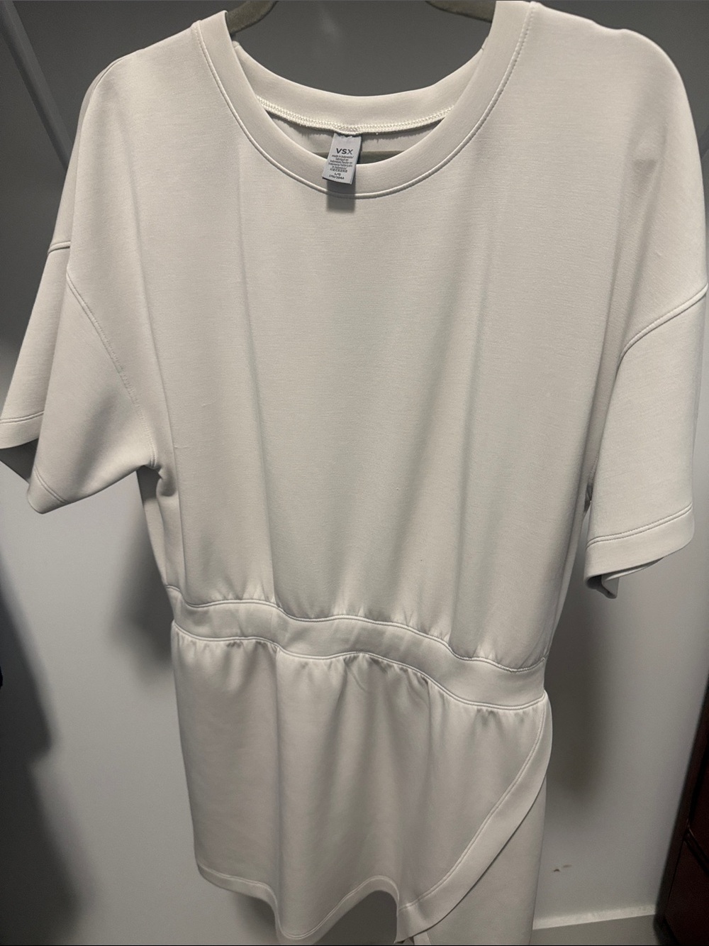 VSX Women's White Peplum Short Sleeve dress